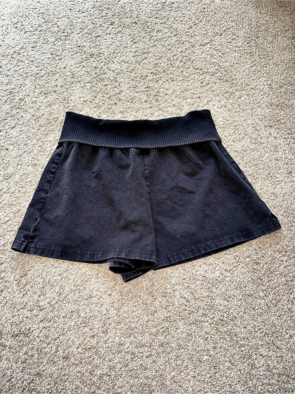 OFFLINE By Aerie OG Cotton Foldover Shorts - Medium, Black (NWT)